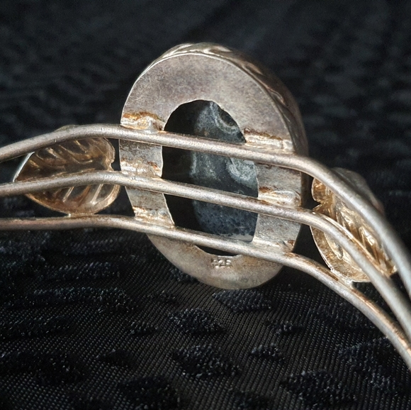 Vintage Jasper & Silver Bracelet - Picture 9 of 10